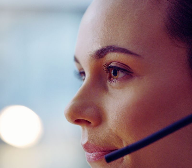 Telefonistin mit Headset